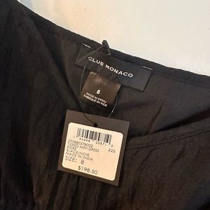 New With Tags. Club Monaco Tiered Mini Dress. Black, Size 8